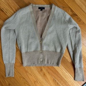 Semi-sparkly Gold J. Crew cropped gold sweater, size XS, never worn